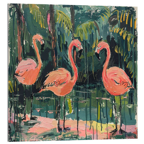 Cuadro de plexi-alu Three flamingos