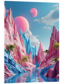Acrylglasbild Rosa blauer Planet - Nikita Abakumov