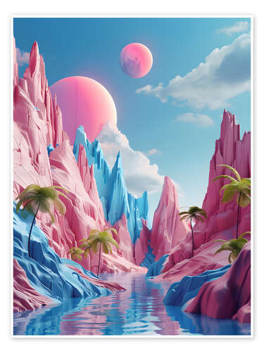 Poster Pink Blue Planet