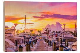 Tableau en bois Sunset in Cape Harbor, Florida - HADYPHOTO