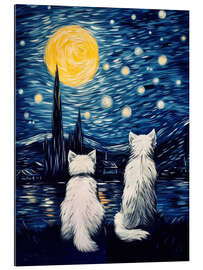 Gallery print Two cats in a starry night