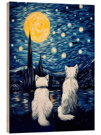 Trebilde Two cats in a starry night - Frank Daske