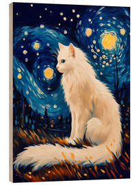 Trebilde White cat in the starry night - Frank Daske