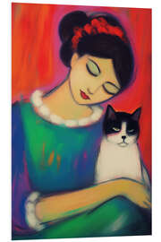 Hartschaumbild Portrait mit Katze