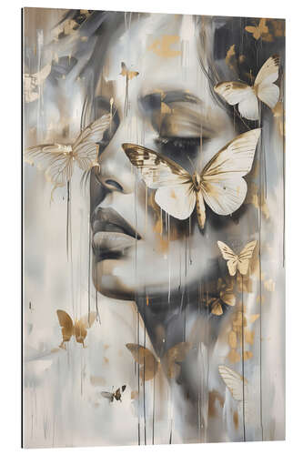 Galleriataulu Woman portrait with golden butterflies