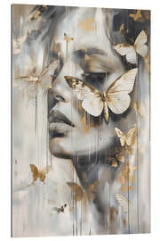 Galleriataulu Woman portrait with golden butterflies