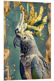 Hartschaumbild Goldener Kakadu