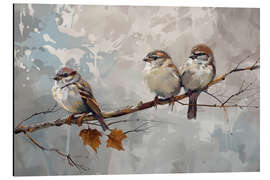 Obraz na aluminium Three cute sparrows - Frank Daske
