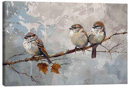 Obraz na płótnie Three cute sparrows - Frank Daske