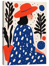 Lærredsbillede Boho woman with red hat