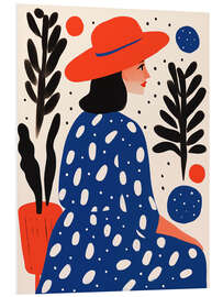 Bilde på skumplate Boho woman with red hat