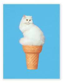 Obraz Cat Ice Cream - Blue - Vertigo Artography