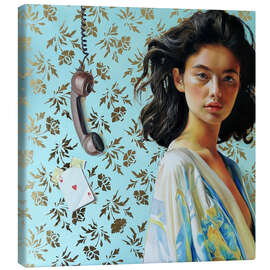 Obraz na płótnie Woman in kimono and ace of hearts - Simona Zecca