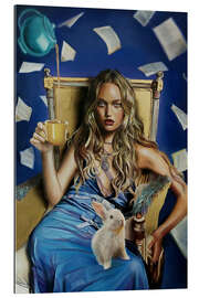 Gallery Print Teenager Alice im Wunderland trinkt Tee mit Märzhase