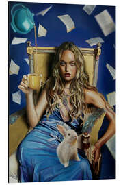 Magnettafel Teenager Alice im Wunderland trinkt Tee mit Märzhase