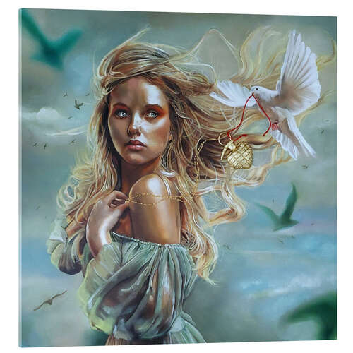Akryylilasitaulu Girl with Peace Dove