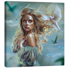 Lienzo Girl with Peace Dove
