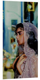 Stampa su PVC Veiled woman with raven