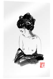 Acrylglasbild Geisha beim Baden