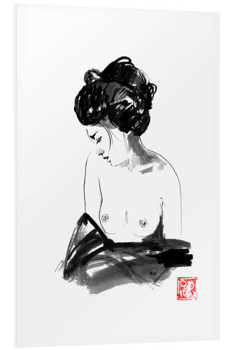 Foam board print Geisha bathing