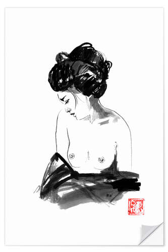 Vinilo para la pared Geisha bathing