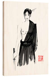 Holzbild Geisha-Kriegerin - Péchane