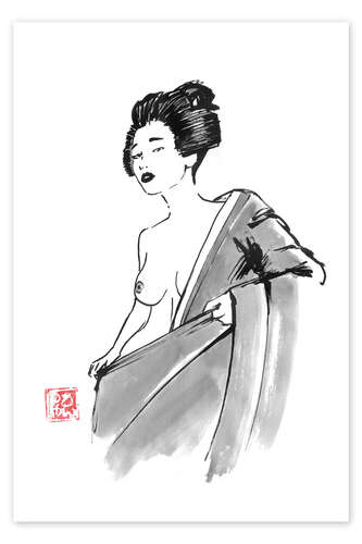 Poster Geisha undressing