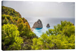 Canvas print Rocks in the turquoise sea of Zakynthos, Greece - Jan Wehnert