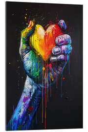 Tableau en verre acrylique Holding onto love - Bettina Dittmann