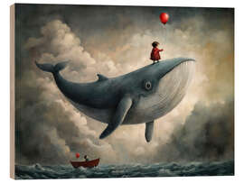 Holzbild Der fliegende Wal - Photoplace Creative