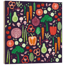 Holzbild Gemüse-Muster - Nic Squirrell