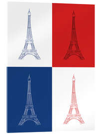 Akrylbilde Eiffel Tower à la Andy Warhol - Martina illustration