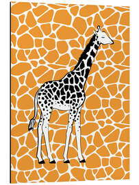 Alubild Giraffe on Orange