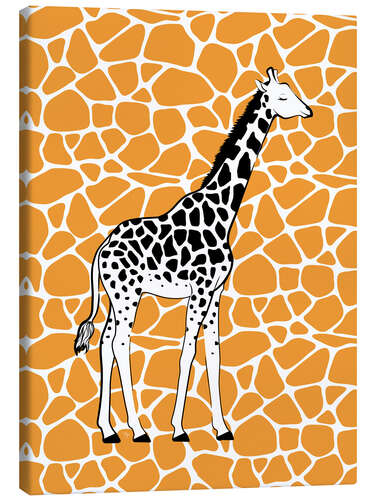 Leinwandbild Giraffe on Orange