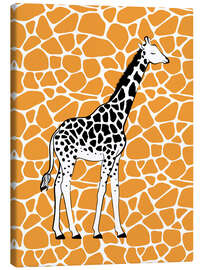 Leinwandbild Giraffe on Orange - Martina illustration