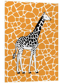 Hartschaumbild Giraffe on Orange