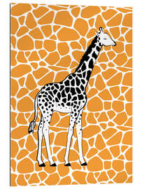 Gallery Print Giraffe on Orange