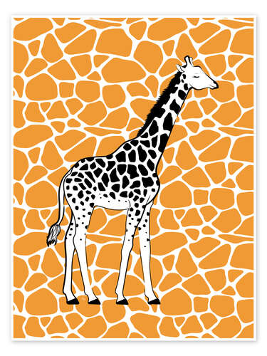 Póster Giraffe on Orange