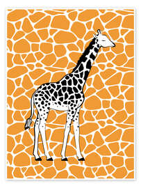 Obra artística Giraffe on Orange - Martina illustration