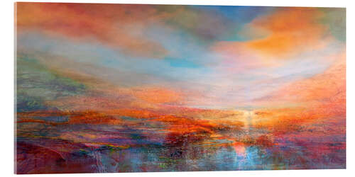 Acrylglasbild Glühendes Abendlicht - Die Farben eines Abends im August