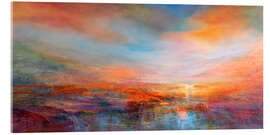 Acrylglasbild Glühendes Abendlicht - Die Farben eines Abends im August - Annette Schmucker
