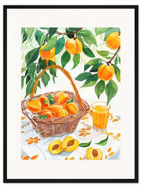 Gerahmter Kunstdruck Frische Pfirsiche