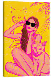 Canvas print Neon Cats - Frank Daske
