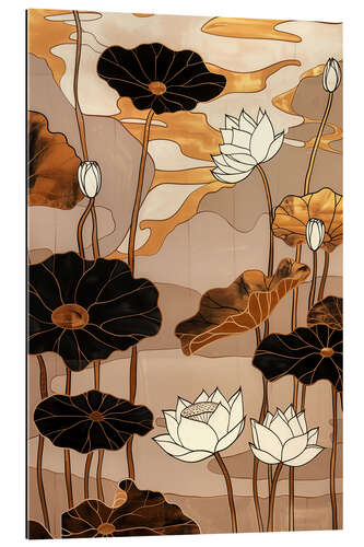 Gallery print Golden Japanese Lotus Pond