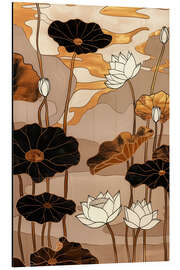 Magnettafel Goldener Japanischer Lotus-Teich