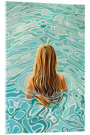 Cuadro de metacrilato Blonde girl in the pool - Frank Daske