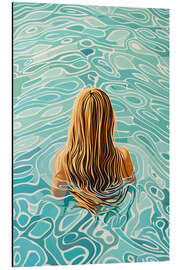 Obraz na aluminium Blonde girl in the pool - Frank Daske