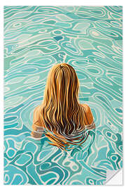 Vinilo para la pared Blonde girl in the pool - Frank Daske