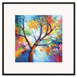 Impression artistique encadrée Colourful Tree of Joy