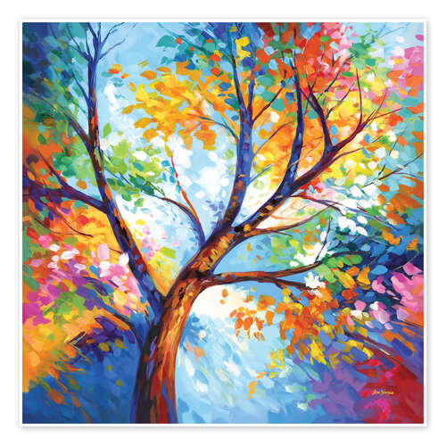 Póster Colourful Tree of Joy